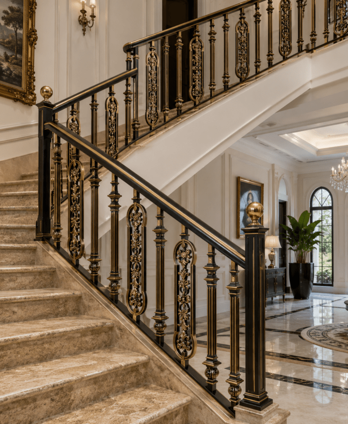 Luxury Baluster Wrought Iron Staircase Railing