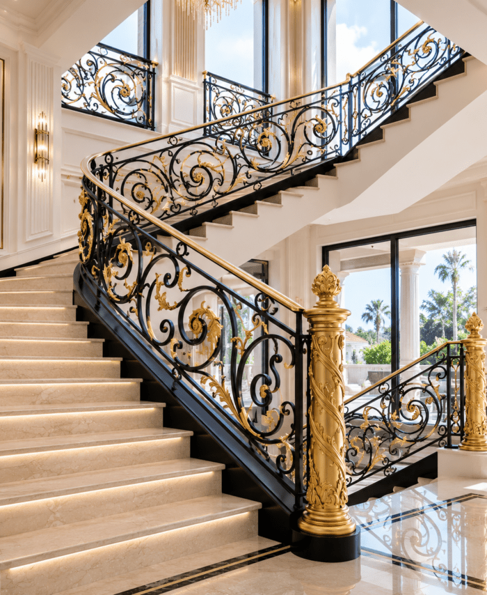 Luxury Wrought & Cast Iron Staircase Railing