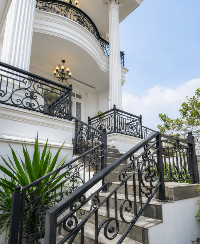 Modern Exterior Wrought Iron Staircase Railing